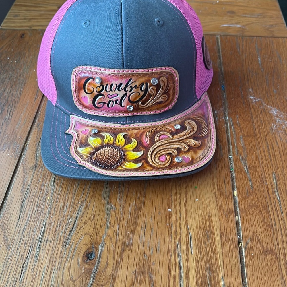 Pink and Gray Country Girl Hat